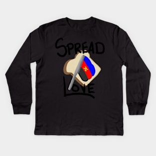 Spread Love: Polyamory Pride Toast Kids Long Sleeve T-Shirt